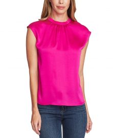 Vince Camuto Cap-Sleeve Satin Top   Reviews - Tops - Women - Macy s at Macys